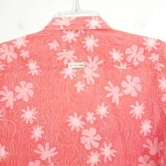 Columbia floral print cotton button front shirt S - Picture 6 of 9